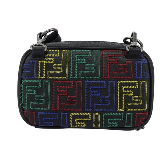 FENDI Zucca Canvas Shoulder Bag Multicolor Black - Picture 3 of 12